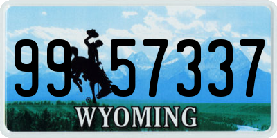 WY license plate 9957337