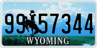 WY license plate 9957344