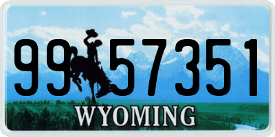 WY license plate 9957351
