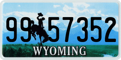 WY license plate 9957352