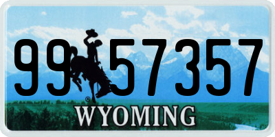 WY license plate 9957357