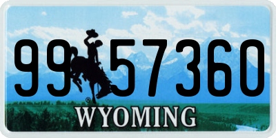 WY license plate 9957360