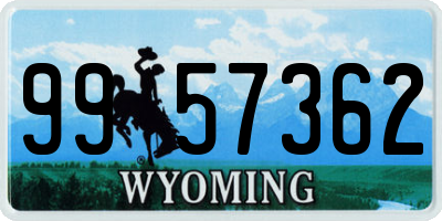 WY license plate 9957362