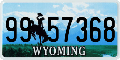 WY license plate 9957368