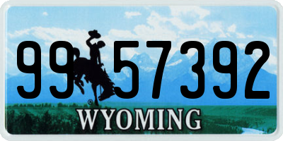 WY license plate 9957392