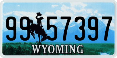 WY license plate 9957397