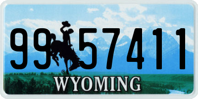WY license plate 9957411