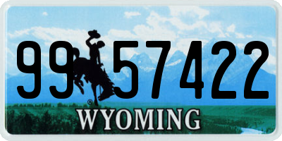 WY license plate 9957422