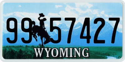 WY license plate 9957427