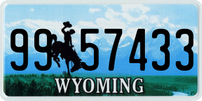 WY license plate 9957433