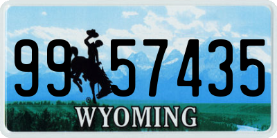 WY license plate 9957435