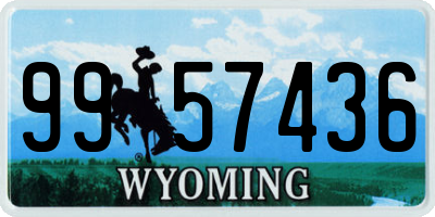 WY license plate 9957436