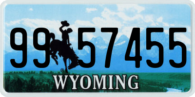 WY license plate 9957455