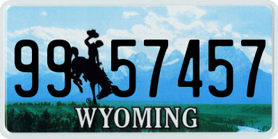 WY license plate 9957457