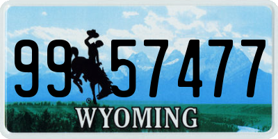 WY license plate 9957477
