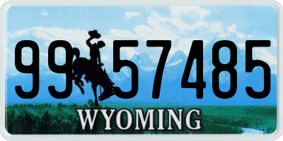 WY license plate 9957485