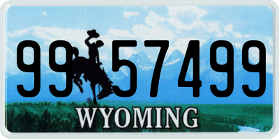 WY license plate 9957499