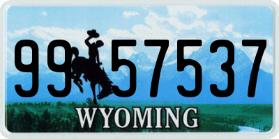 WY license plate 9957537