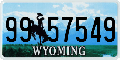 WY license plate 9957549