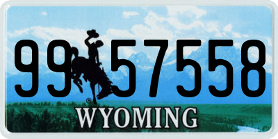 WY license plate 9957558
