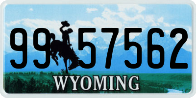 WY license plate 9957562