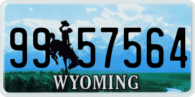 WY license plate 9957564