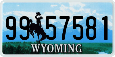 WY license plate 9957581