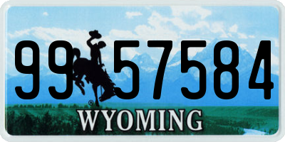 WY license plate 9957584