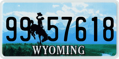 WY license plate 9957618