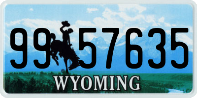 WY license plate 9957635