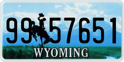 WY license plate 9957651
