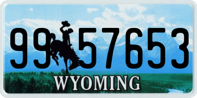 WY license plate 9957653
