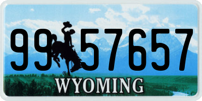 WY license plate 9957657