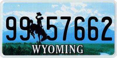 WY license plate 9957662