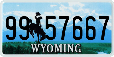 WY license plate 9957667