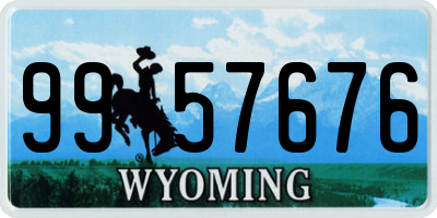 WY license plate 9957676