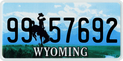 WY license plate 9957692