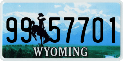 WY license plate 9957701