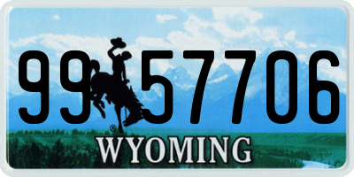 WY license plate 9957706