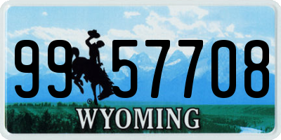 WY license plate 9957708