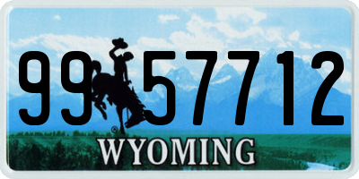 WY license plate 9957712