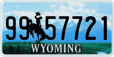 WY license plate 9957721