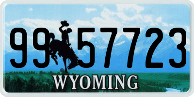 WY license plate 9957723