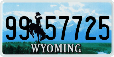 WY license plate 9957725