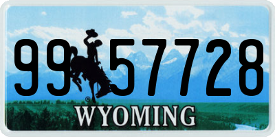 WY license plate 9957728