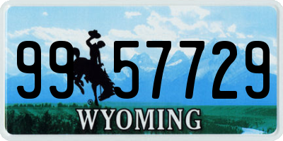 WY license plate 9957729