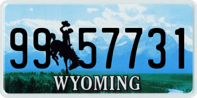 WY license plate 9957731