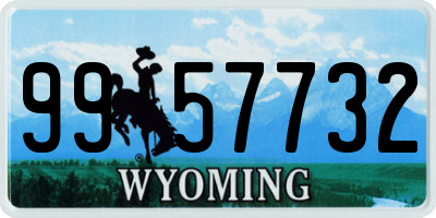 WY license plate 9957732