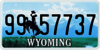 WY license plate 9957737
