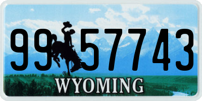 WY license plate 9957743